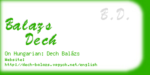 balazs dech business card